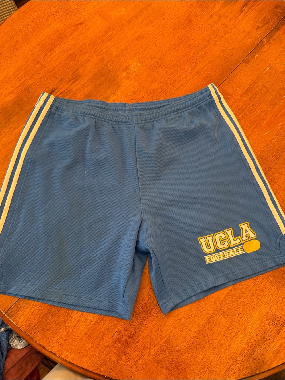 adidas UCLA Blue Athletic Shorts with Side Stripes xl